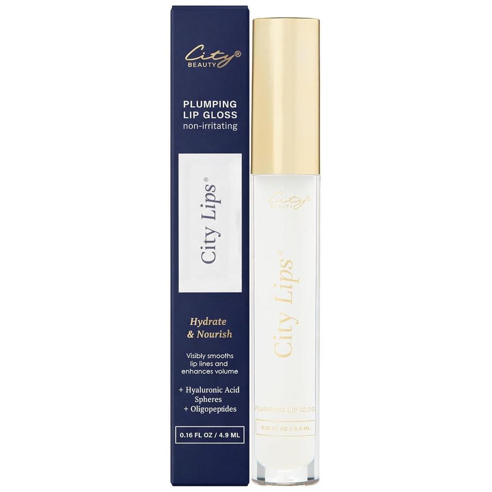 City Beauty City Lips Clear - Brillo de labios voluminizador - Hidrata y volumiza - Voluminizador de labios de alto brillo - Ácido hialurónico y péptidos suavizan visiblemente las arrugas de los