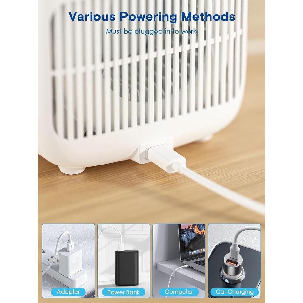 Ventilador Portátil De Escritorio Let'me Sin Aspas Con Iluminación LED De 5 Colores Y Control Táctil Seguro