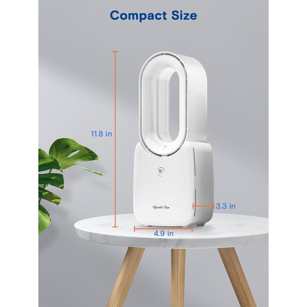 Ventilador Portátil De Escritorio Let'me Sin Aspas Con Iluminación LED De 5 Colores Y Control Táctil Seguro