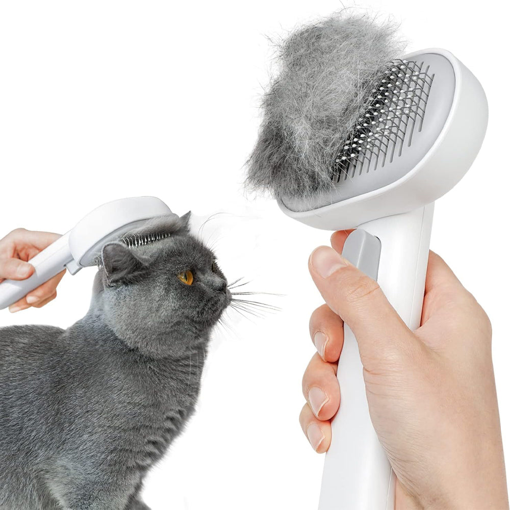 Aumuca - Cepillo para gatos de pelo largo o corto de interior, para eliminar el pelo suelto, peinado de gatos, masaje de gatitos y cachorros; elimina el pelo de alfombras, enredos y el pelo suelto