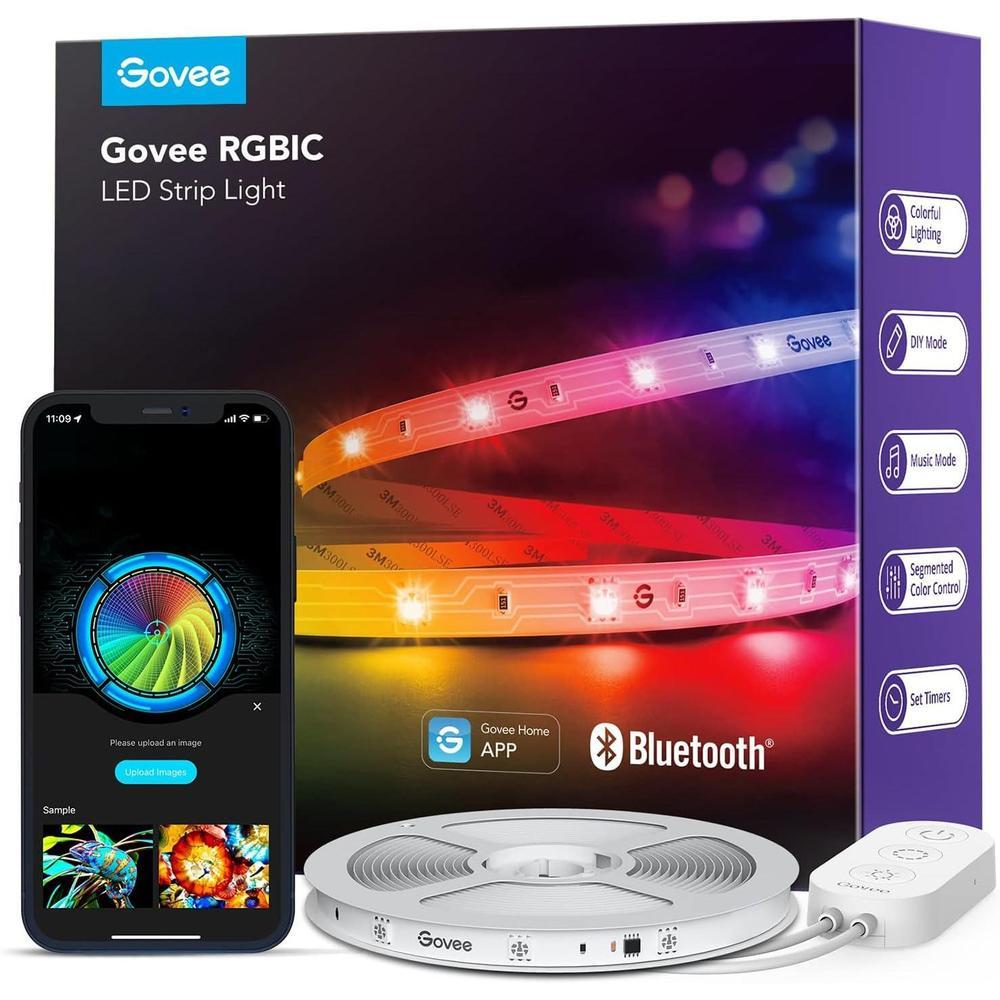Govee RGBIC LED Strip Lights, Smart LED Lights for Bedroom, Bluetooth LED Lights APP Control, DIY Multiple Colors on One Line, Color Changing LED Strip Lighting Music Sync, Halloween Decor, 16.4ft