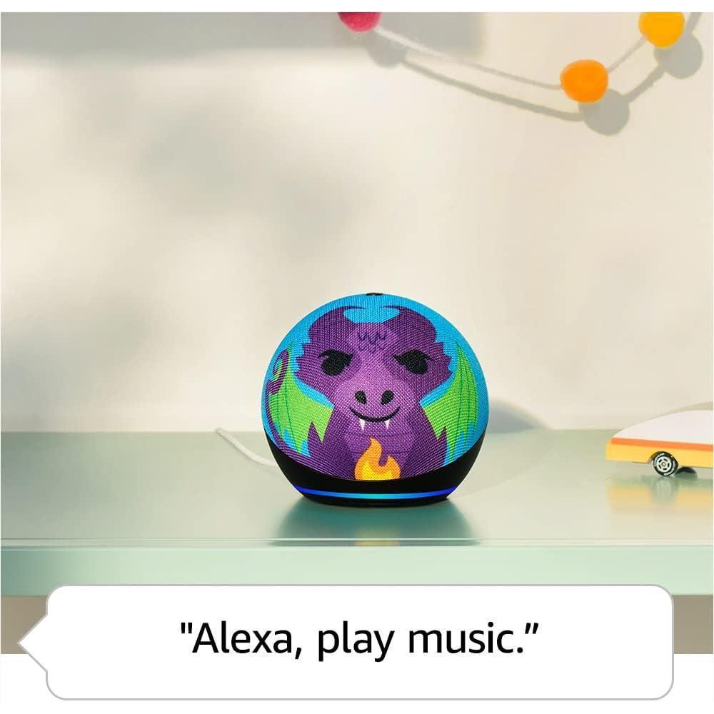 Echo Dot Kids con Alexa, modelo más reciente, diseñado para niños, incluye control parental y 1 año de Amazon Kids+