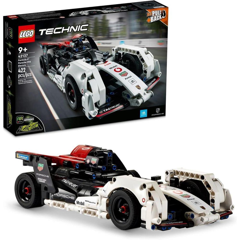 LEGO Technic Formula E Porsche 99X Electric Car Model Building Set, Pull-Back Toy Race Car Champion Winner, Comes with an Immersive AR App, Gift for Kids Ages 9 and Up & Adults Racing Fans, 42137