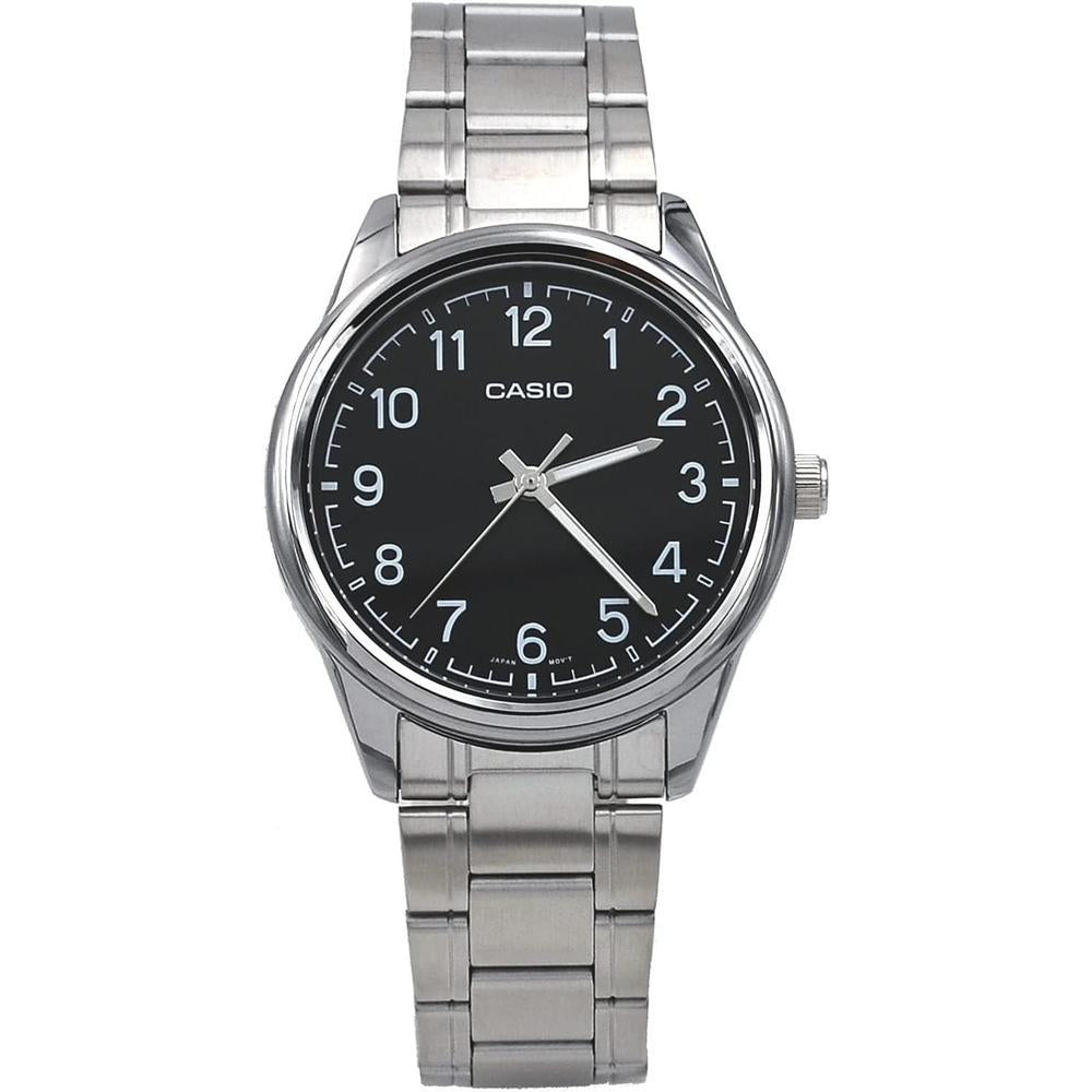 Casio MTP-V005D-1B4 Men's Standard Stainless Steel Numbers Black Dial Analog Watch