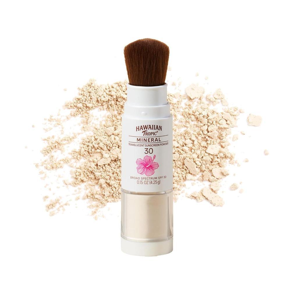 Hawaiian Tropic Protección Solar en Polvo Mineral SPF 30, Protector Facial Vegano y Libre de Parabenos