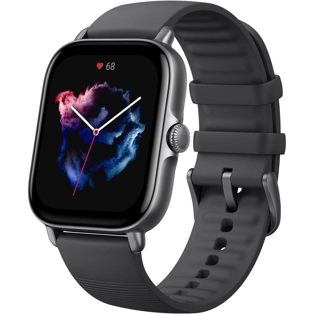 Amazfit GTS 3 Smart Watch 42mm for Android iPhone, Alexa Built-In, GPS, 12-Day Battery Life, Fitness Sports Watch with 150 Sports Modes, AMOLED Display, Sleep Heart Rate Health Tracker, Black