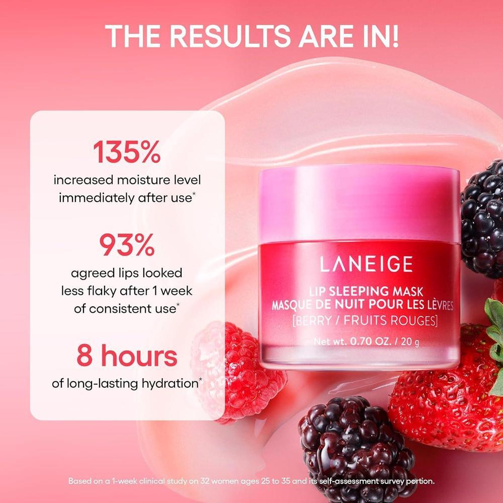 LANEIGE Máscara para dormir labial con vitamina C, manteca de Murumuru y karité. Hidrata y nutre labios secos