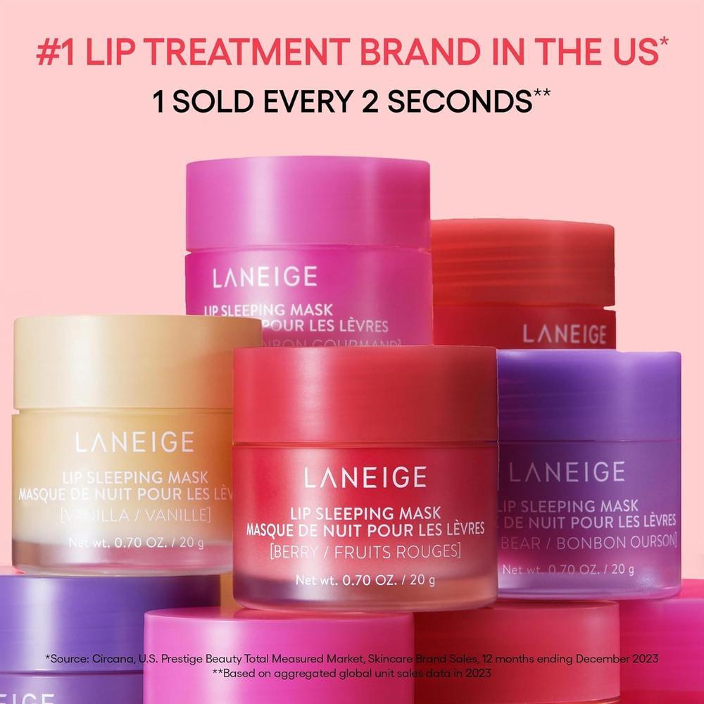 LANEIGE Máscara para dormir labial con vitamina C, manteca de Murumuru y karité. Hidrata y nutre labios secos