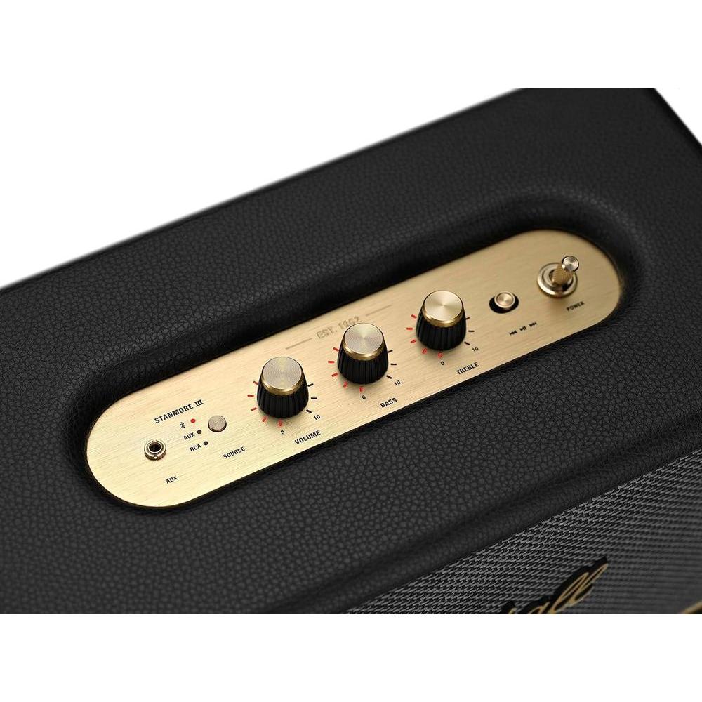 Altavoz Bluetooth Marshall Stanmore III, color negro, con sonido envolvente y diseño sostenible, compatible con smartphones y televisores