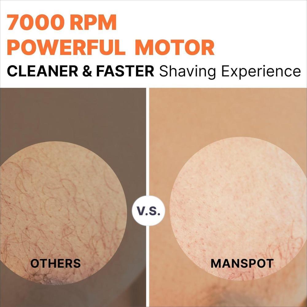 MANSPOT Manscape - Recortadora de pelo de ingle y vello púbico para hombres, afeitadora eléctrica con c