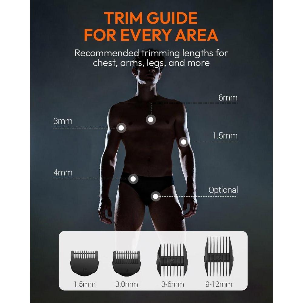 MANSPOT Manscape - Recortadora de pelo de ingle y vello púbico para hombres, afeitadora eléctrica con c