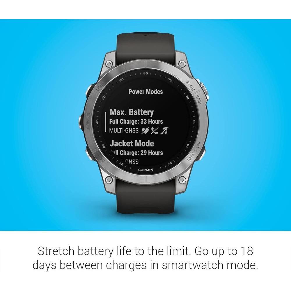 Garmin Fenix 7, Reloj Inteligente de Aventura Resistente con GPS, Pantalla Táctil, Funciones de Salud y Bienestar