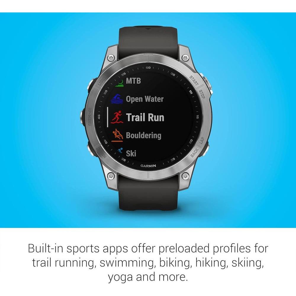 Garmin Fenix 7, Reloj Inteligente de Aventura Resistente con GPS, Pantalla Táctil, Funciones de Salud y Bienestar