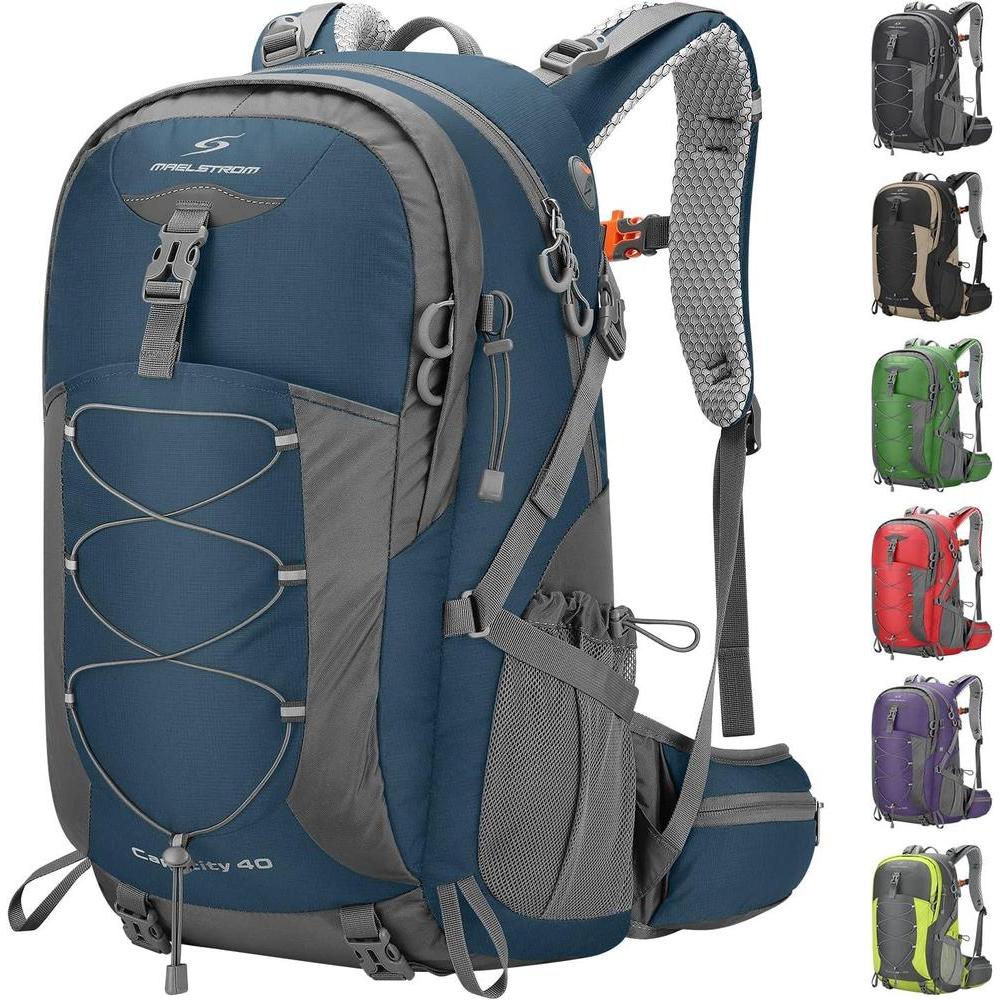 Maelstrom Hiking Backpack,Camping Backpack,40L Waterproof Hiking Daypack with Rain Cover,Lightweight Travel Backpack,Blue