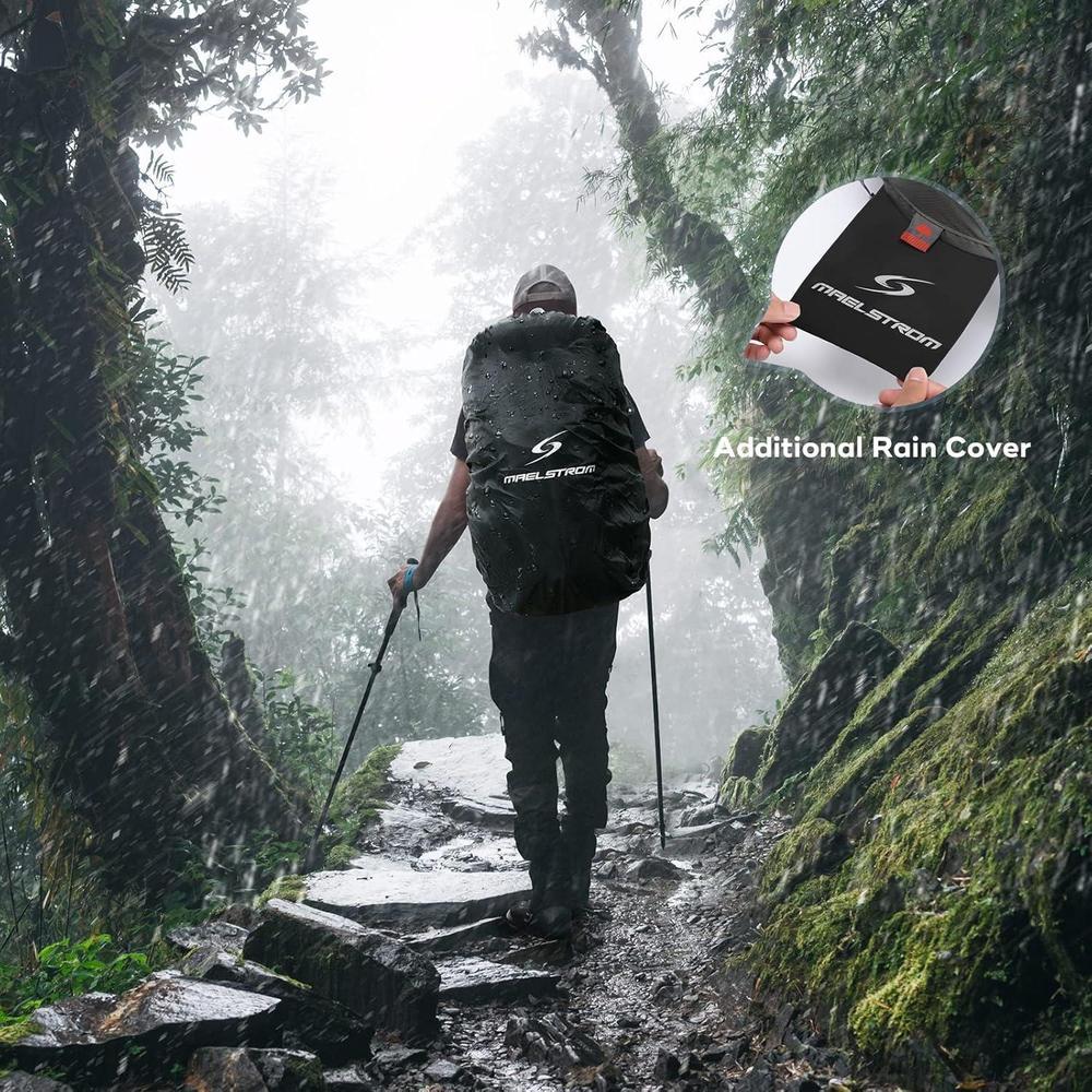 Maelstrom Mochila Senderismo Impermeable 40L Con Funda De Lluvia, Ligera Para Hombres Y Mujeres, Ideal Para Deportes Al Aire Libre, Azul