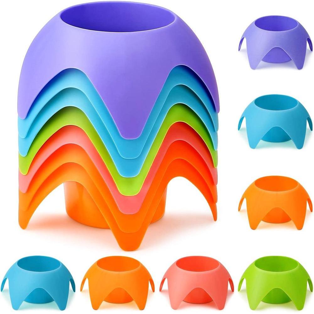 Beach Vacation Essentials Accessories - Beach Drink Cup Holder Sand Coasters, Beach Trip Must Haves Sand Cup Holders for Women Adults Family Friends(Multicolor, 7 Pack)