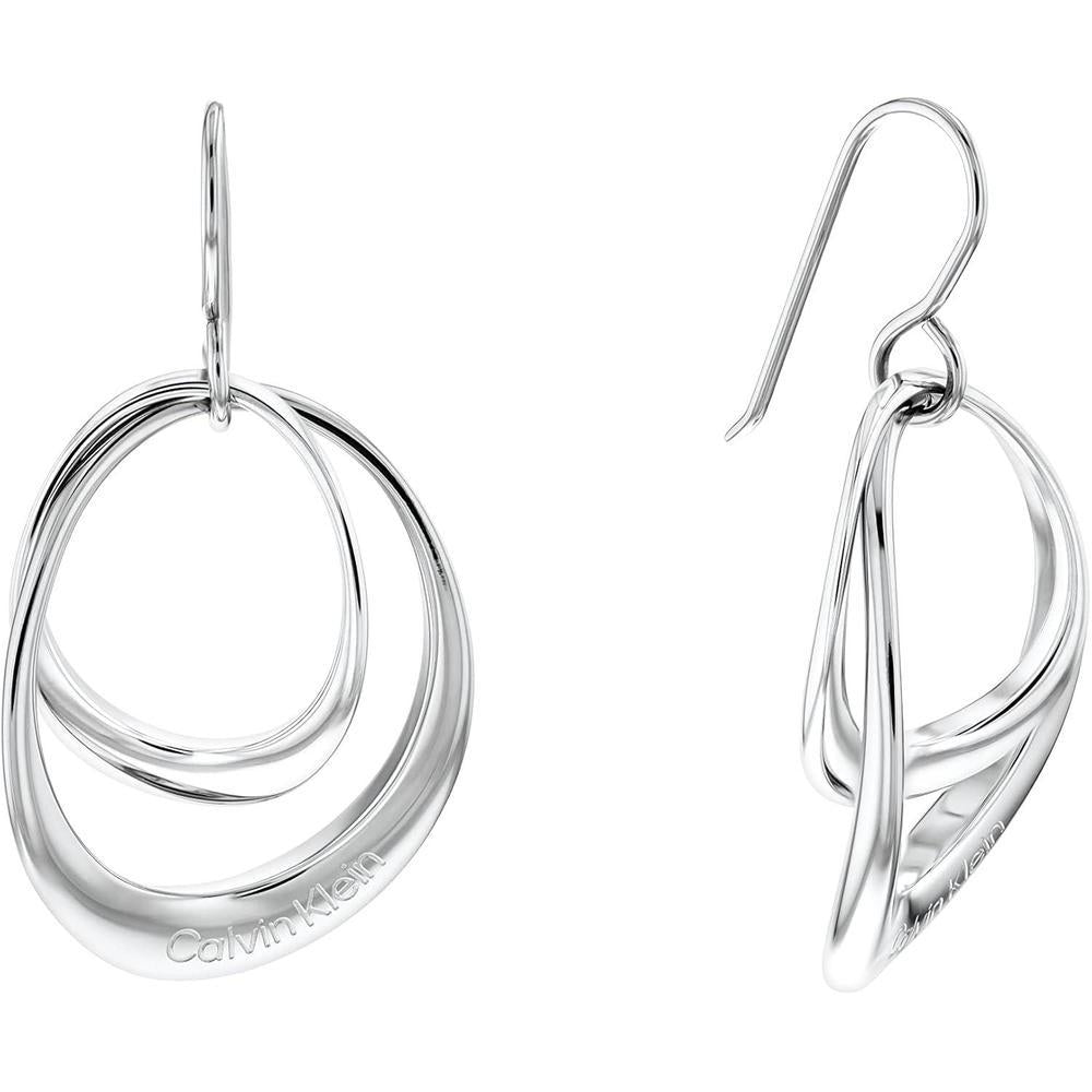 Calvin Klein Women's Fishy Earrings: Distinctive Contours in Polished Finish for Elegant Style