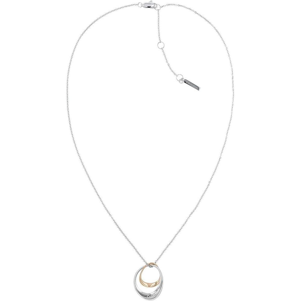 Calvin Klein Women's Pendant Necklace: Sculptural Contours for Elegant Style in Polished Finish