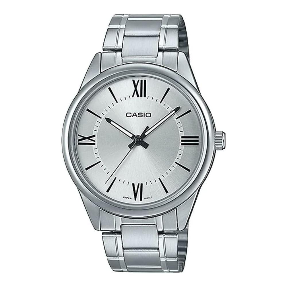 Casio MTP-V005D-7B5 Men's Standard Stainless Steel Silver Roman Dial Analog Watch