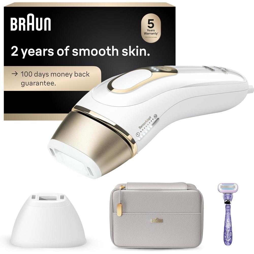 Braun - Dispositivo de depilación láser de larga duración IPL para mujeres y hombres, Silk Expert Pro5 PL5157, cuerpo completo, con maquinilla de afeitar Venus y estuche de lujo