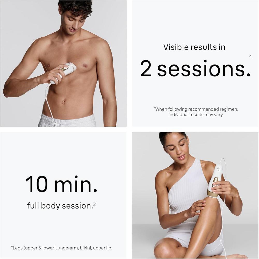 Braun IPL Silk·Expert Pro 5, sistema de depilación para mujeres y hombres, resultados duraderos con cabezales de precisión adicionales