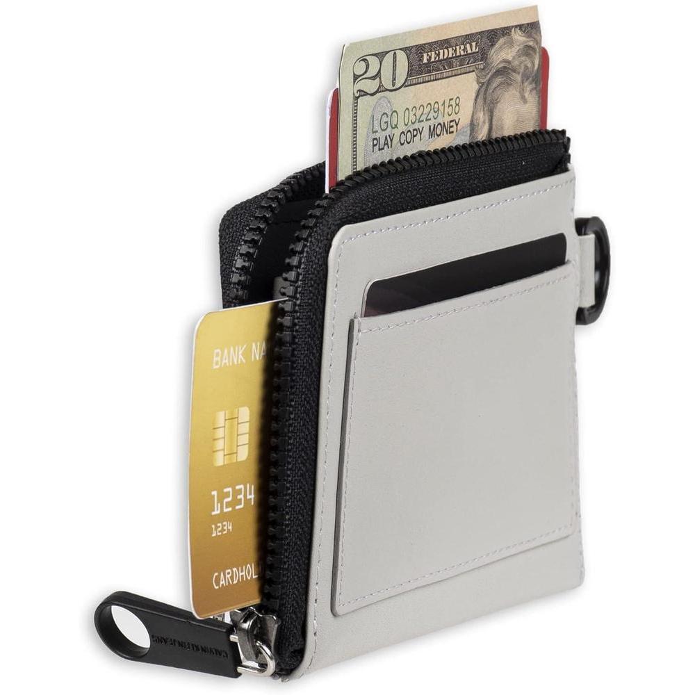 Calvin Klein Cartera de cuero RFID minimalista para hombre, elegante y organizada, con ranuras para tarjetas y tecnología de bloqueo RFID