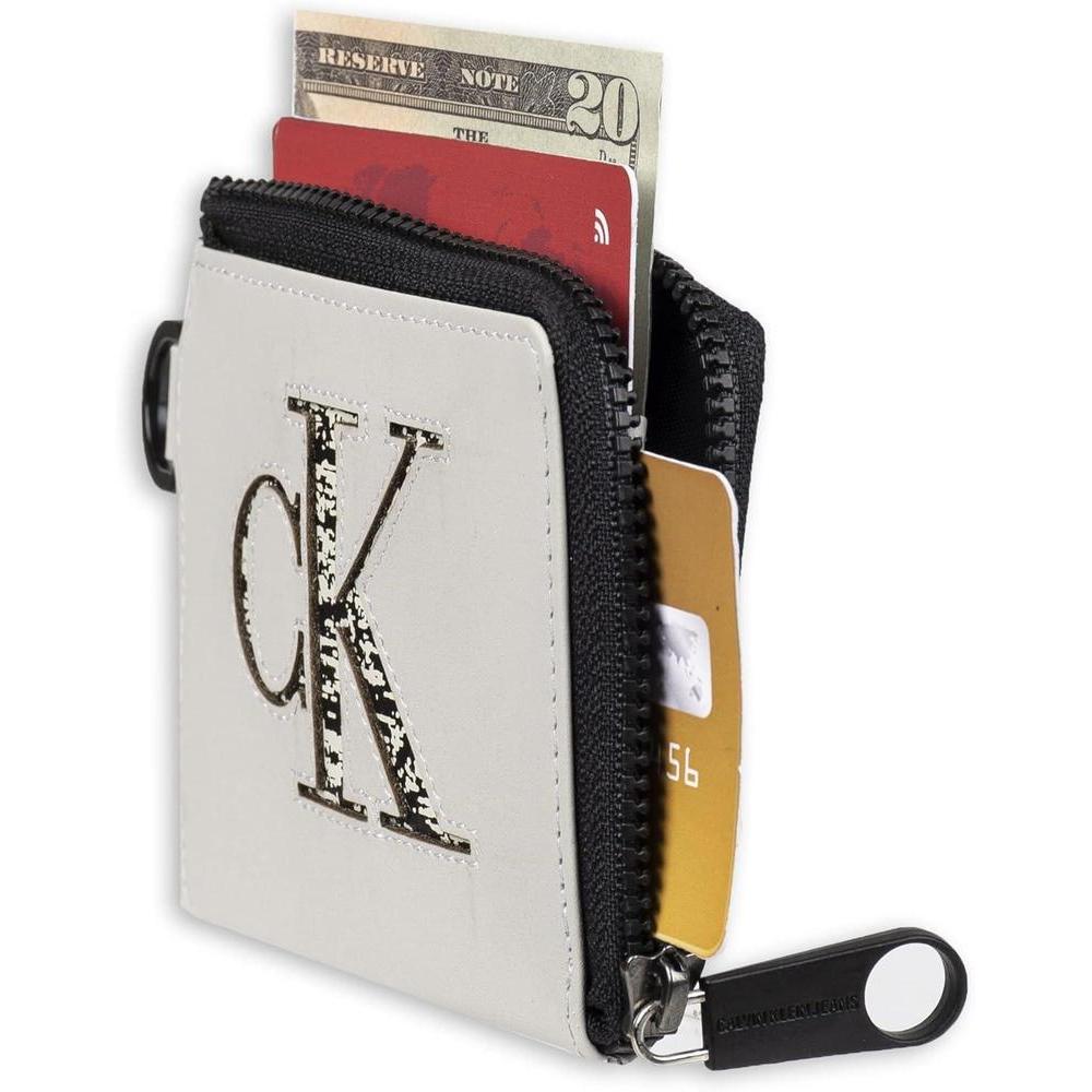 Calvin Klein Cartera de cuero RFID minimalista para hombre, elegante y organizada, con ranuras para tarjetas y tecnología de bloqueo RFID