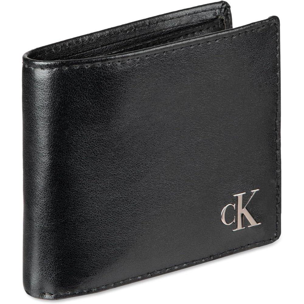 Billetera plegable minimalista RFID de cuero Calvin Klein para hombre con múltiples ranuras para tarjetas