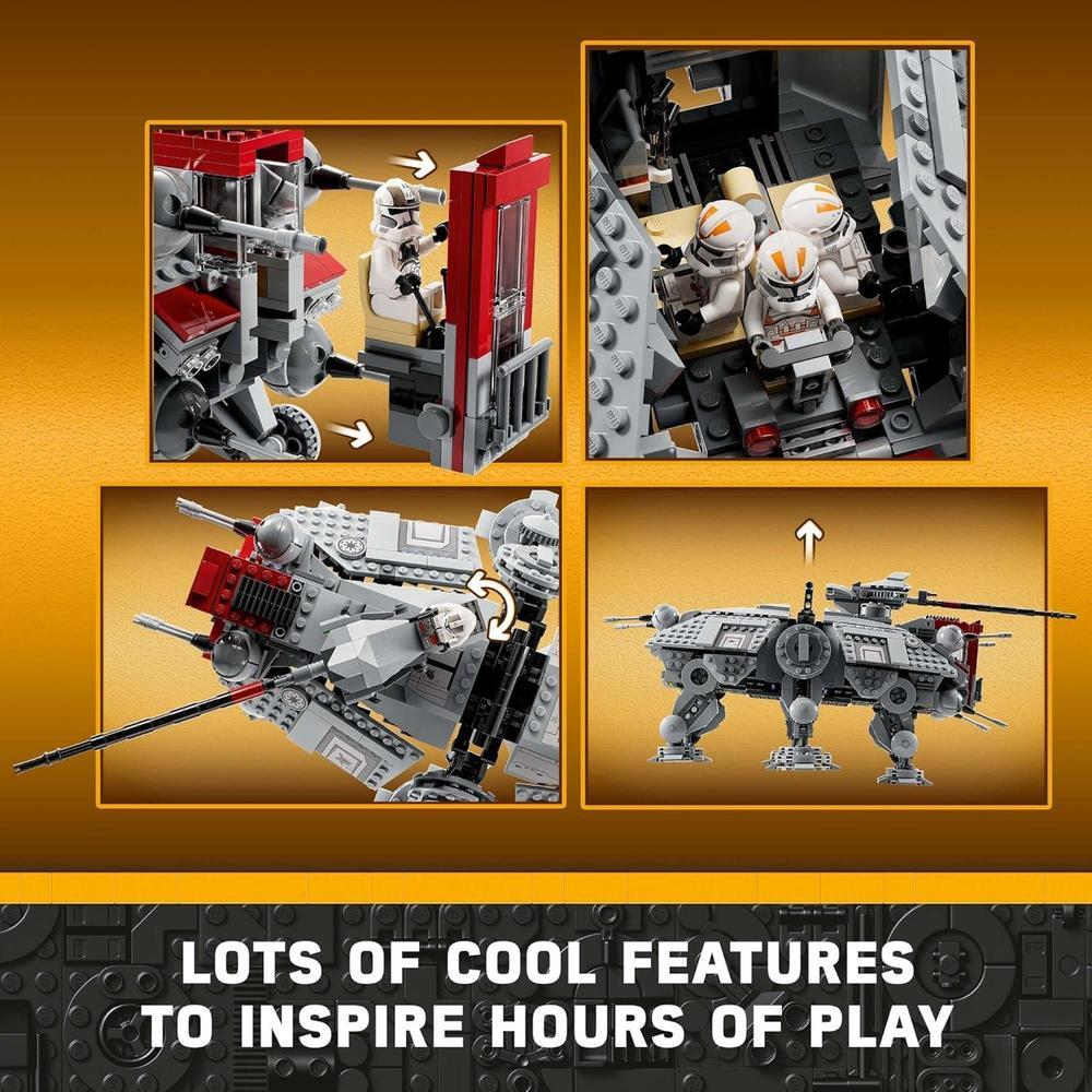 LEGO Star Wars at-TE Walker 75337 Juguete posable de la Venganza de los Sith con soldados clon 212 y droides de batalla