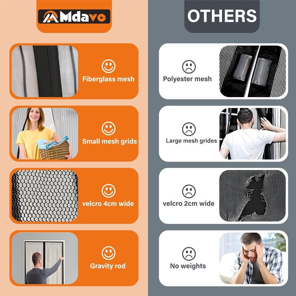 Pantalla de malla con cierre magnético que mantiene insectos fuera, resistente, apta para mascotas y niños, compatible con puertas delanteras y correderas
