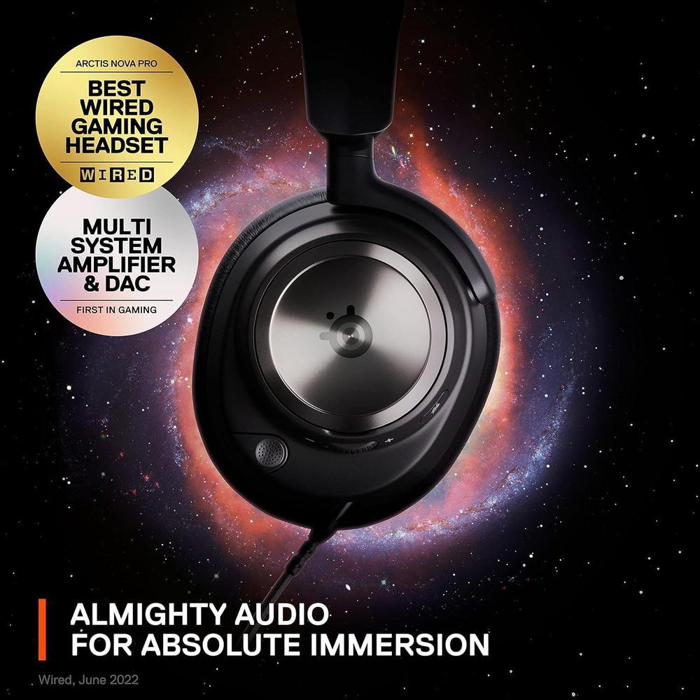 SteelSeries Arctis Nova Pro Auriculares Gaming Multi-Sistema con Audio Hi-Fi y Micrófono Retráctil para PC, PS5, PS4, Switch