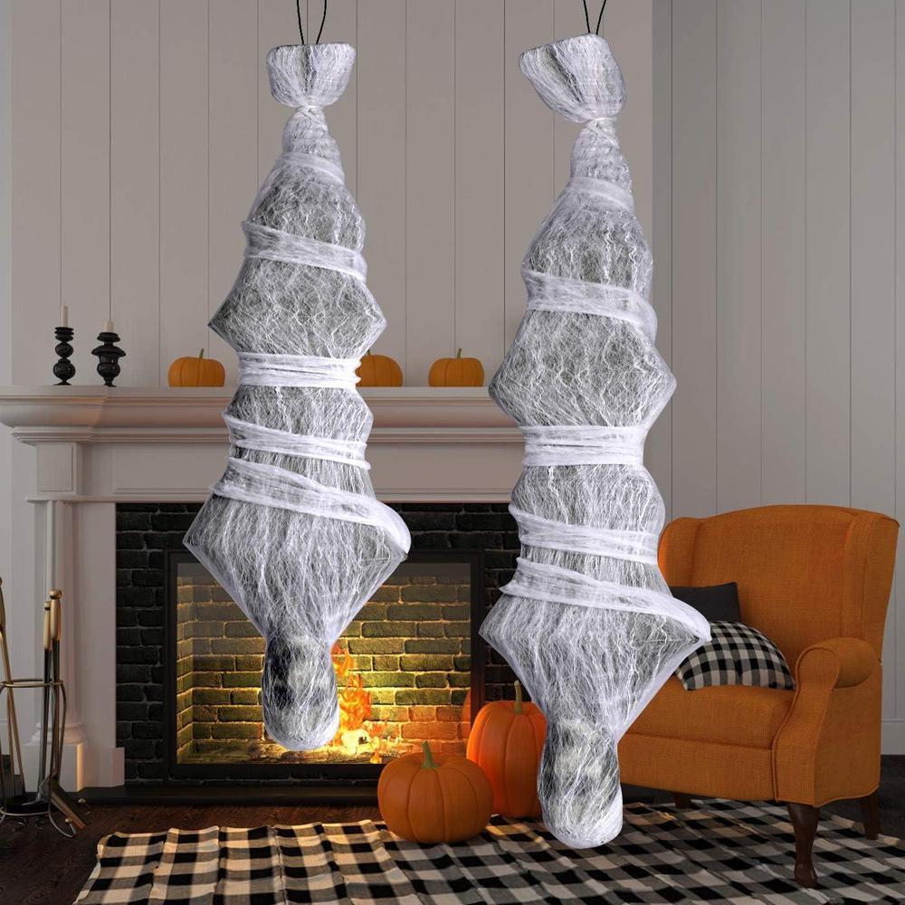 NEWBEA Capullo De Halloween De 183cm Para Decoración Al Aire Libre, Cadáver Colgante De Miedo, Decoraciones De Patio Al Aire Libre