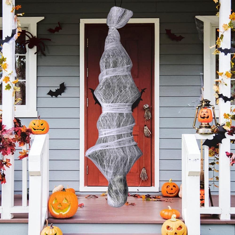 NEWBEA Capullo De Halloween De 183cm Para Decoración Al Aire Libre, Cadáver Colgante De Miedo, Decoraciones De Patio Al Aire Libre