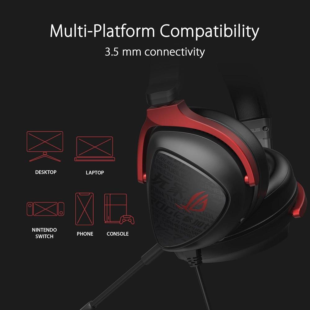 ASUS ROG Delta S Core - Auriculares Gaming con Sonido Envolvente 7.1 y Micrófono Certificado Discord, Para PC, Switch, PS4, PS5