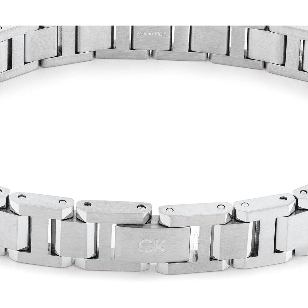 Calvin Klein pulsera de eslabones en acero inoxidable y estilo minimalista para hombre, plata, modelo 35000284