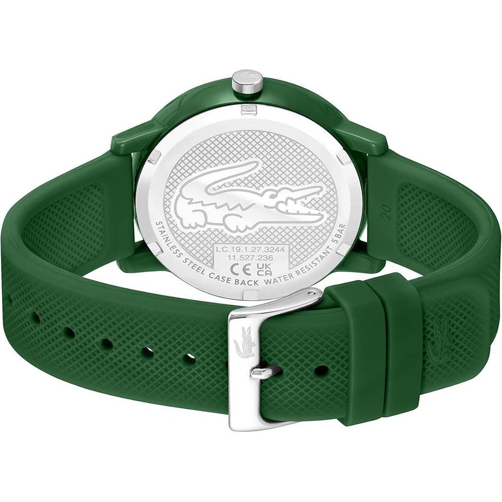 Lacoste TR90 12.12 - Reloj de cuarzo para hombre con correa de goma verde, diseño deportivo y fashion