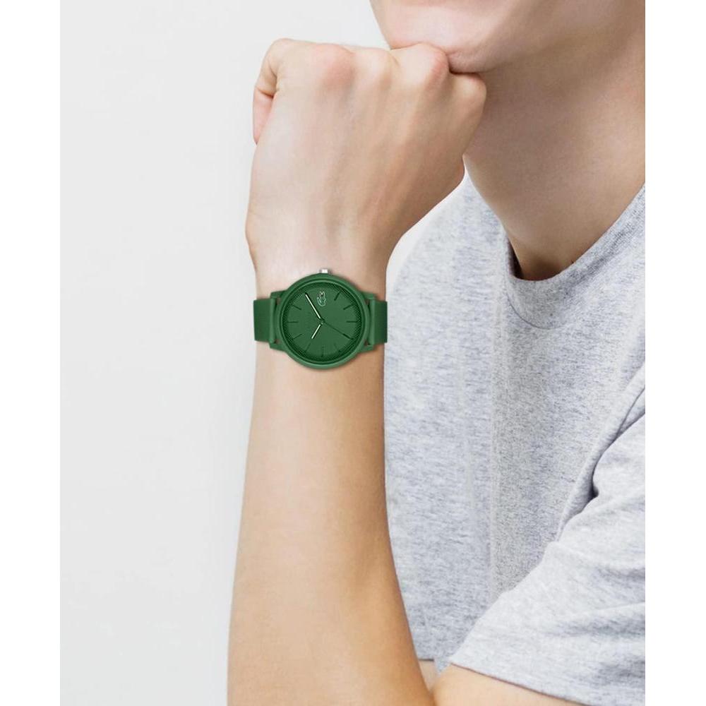Lacoste TR90 12.12 - Reloj de cuarzo para hombre con correa de goma verde, diseño deportivo y fashion