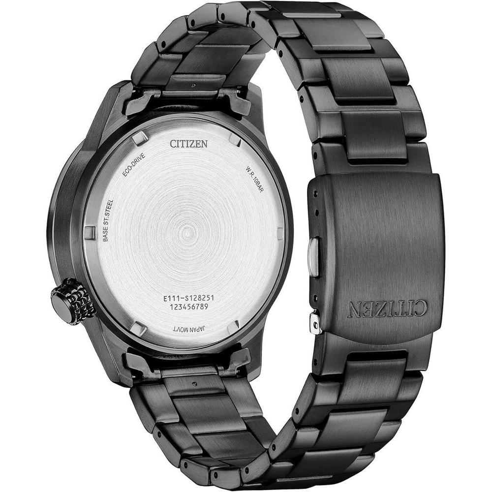 Citizen Reloj Eco-Drive Weekender Avion Field para hombre, acero inoxidable IP negro, esfera negra (Modelo: BM7555-59E)