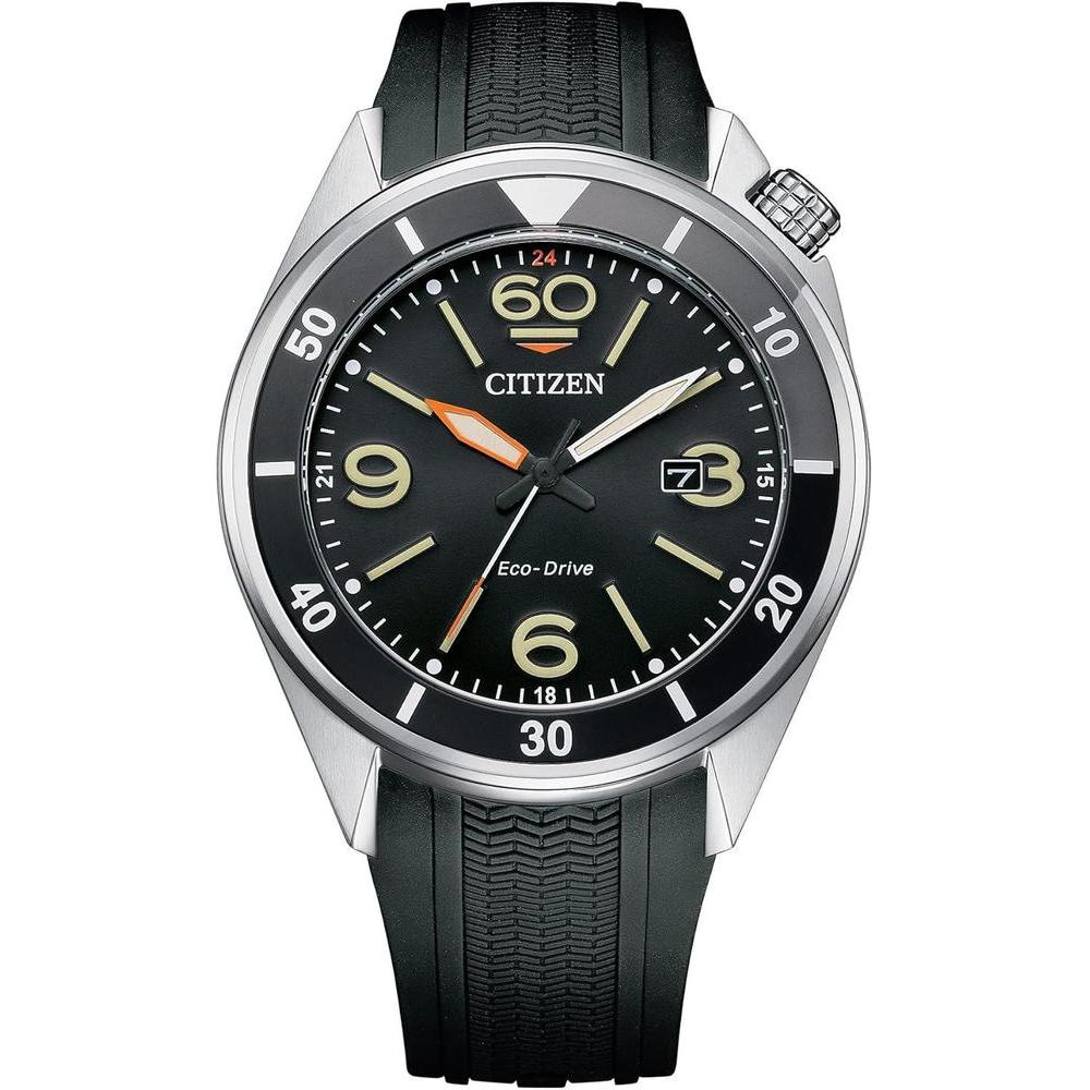 Citizen Men's Eco-Drive Weekender Sport Men's Watch in Stainless Steel and Polyurethane Black Strap, Black Dial (Model: AW1710-04E)