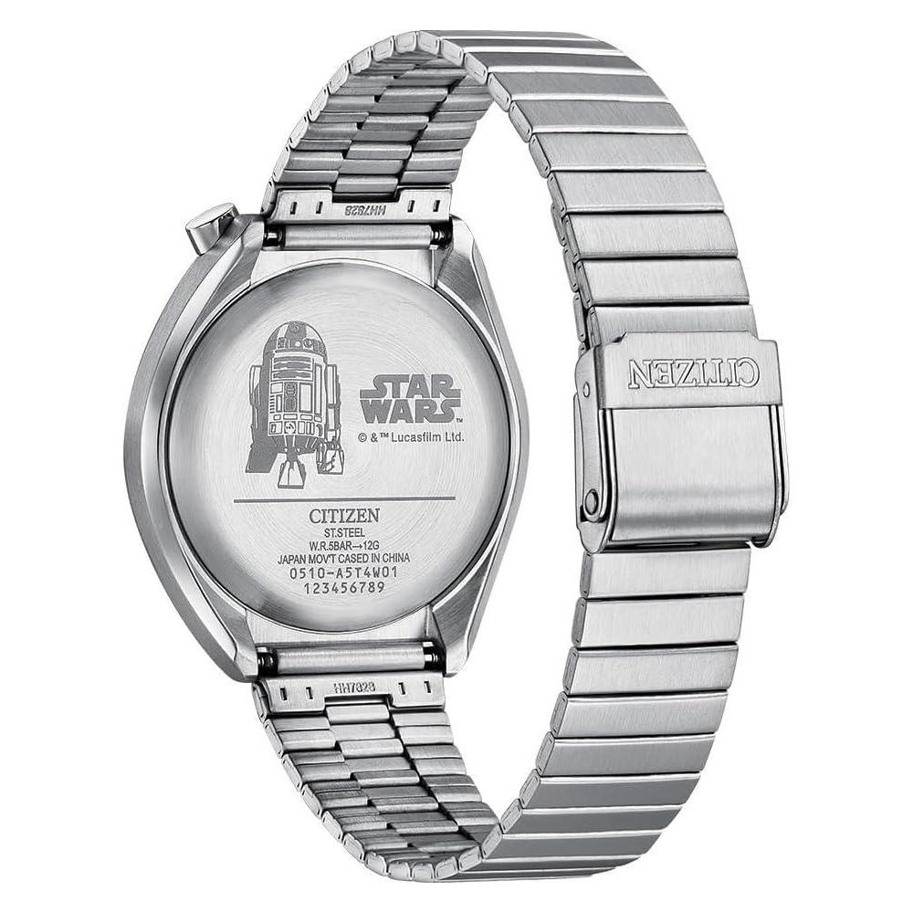 Reloj Citizen de Cuarzo inspirado en Star Wars, cronógrafo, correa en acero inoxidable, diseño R2-D2, alta calidad y precisión