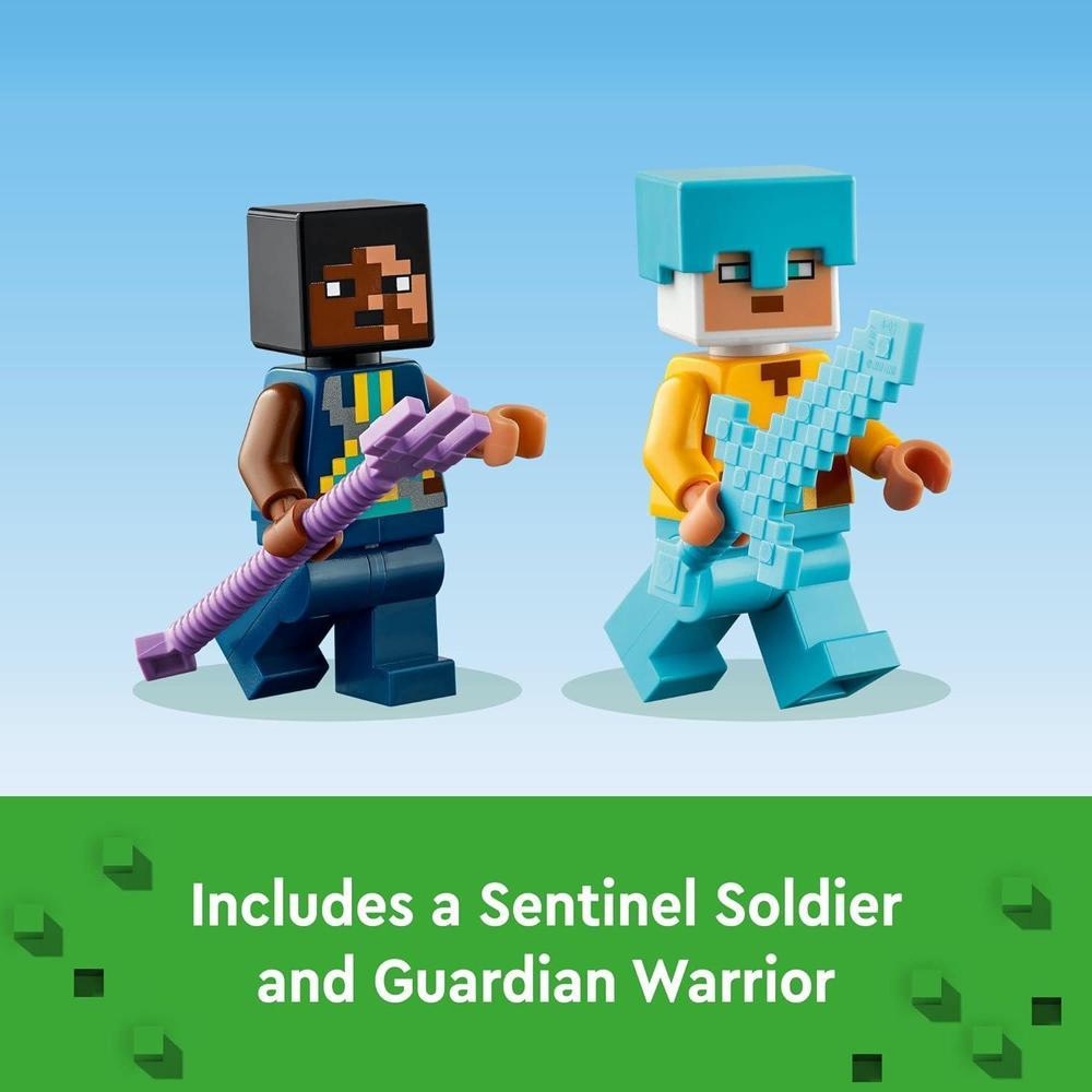 LEGO Minecraft The Sword Outpost 21244 con Creeper, Guerrero, Cerdo, Esqueleto para Aventuras Inspiradas en Videojuegos