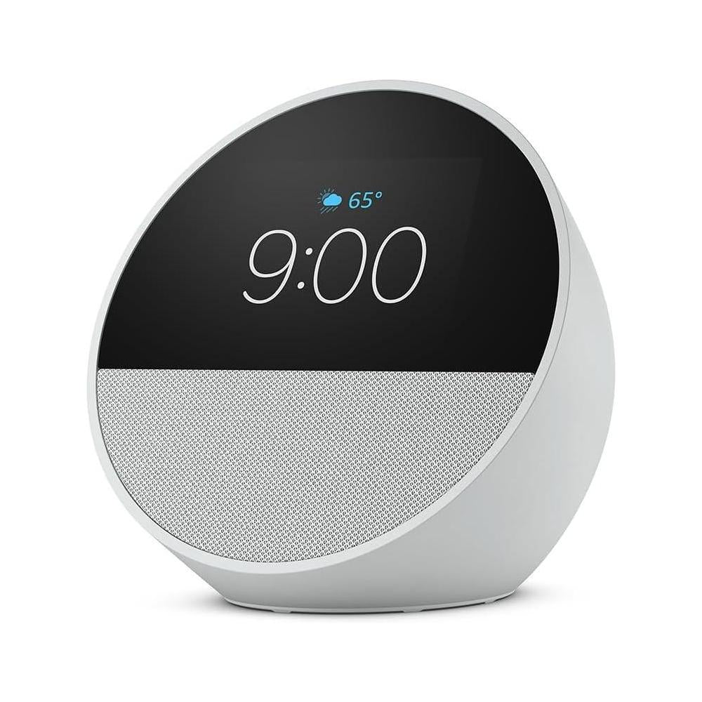 All-new Amazon Echo Spot (2024 release), Great for nightstands, offices and kitchens, Smart alarm clock with Alexa, Glacier White