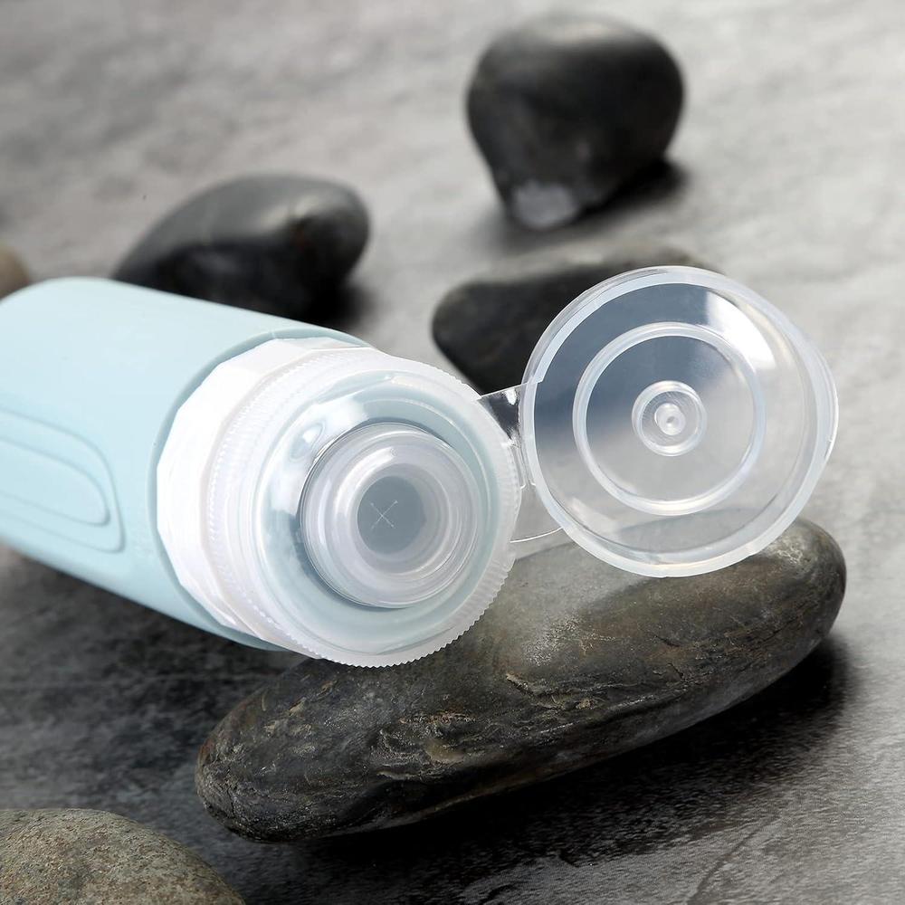 Botellas de viaje para artículos de tocador aprobadas por la TSA, sin BPA, a prueba de fugas, rellenables de silicona líquida