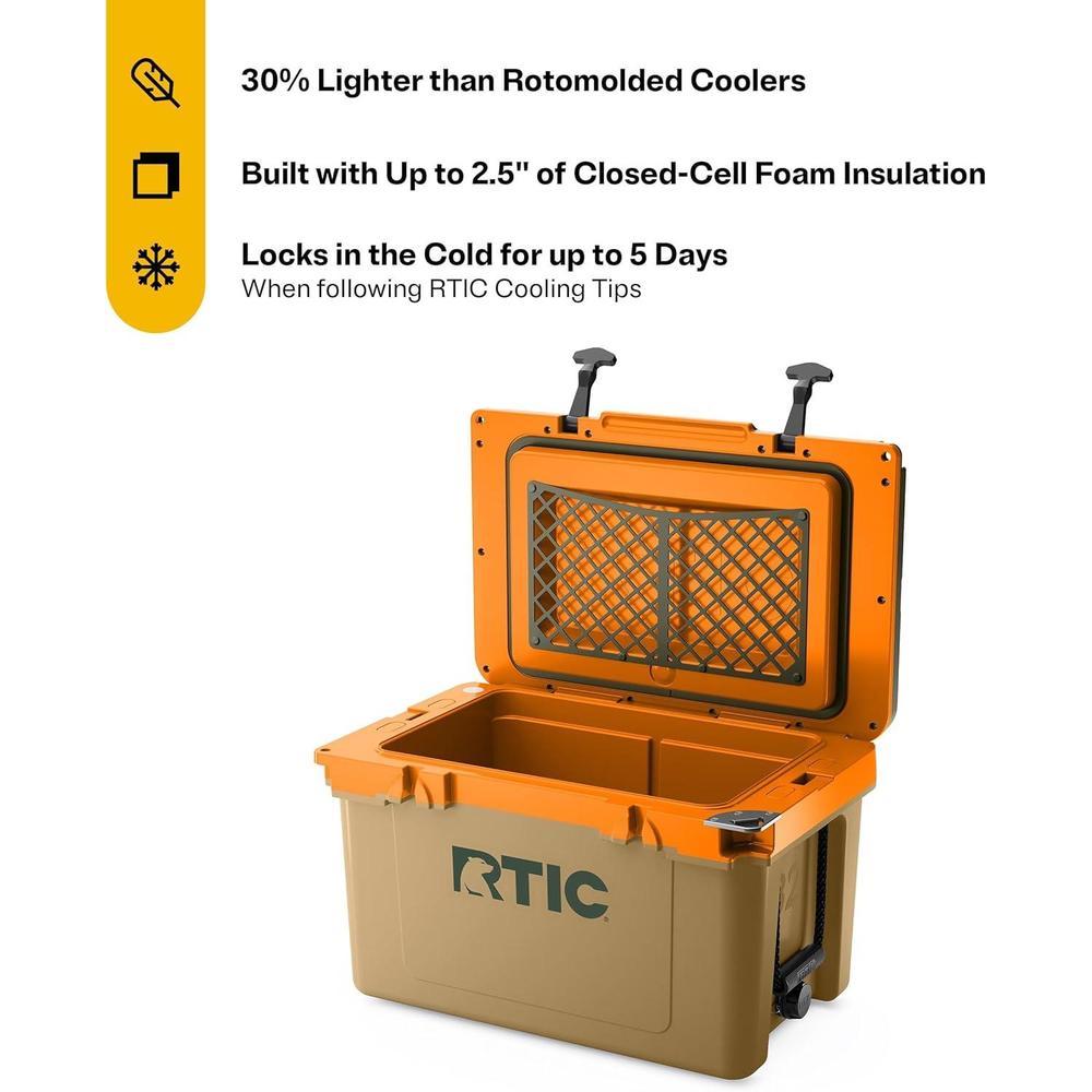 RTIC Refrigerador ultraligero de alto rendimiento para camping, playa, pesca y barbacoa, 30% más ligero que modelos tradicionales