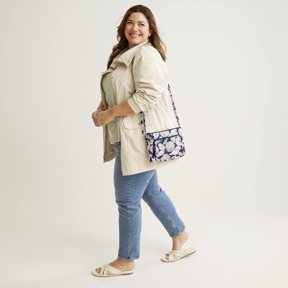 Vera Bradley - Bolsa Cruzada De Algodón Reciclado Little Hipster Para Mujer, Con Protección RFID