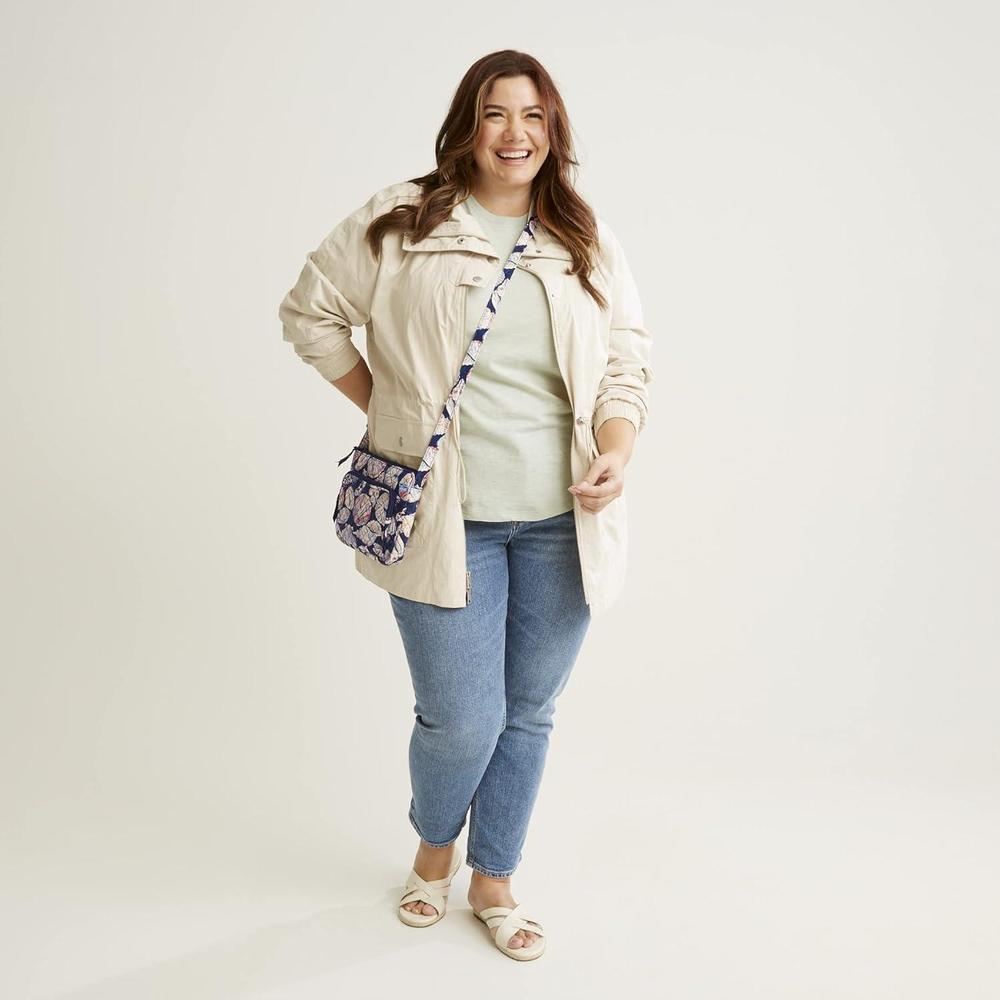 Vera Bradley - Bolsa Cruzada De Algodón Reciclado Little Hipster Para Mujer, Con Protección RFID