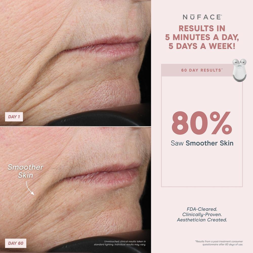 NuFACE MINI Classic Microcurrent, dispositivo facial para contornear, levantar, suavizar y tonificar con gel activador