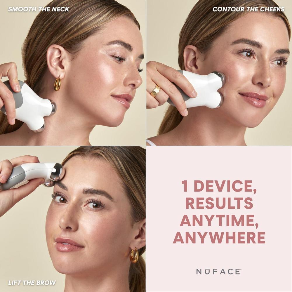 NuFACE MINI Classic Microcurrent, dispositivo facial para contornear, levantar, suavizar y tonificar con gel activador