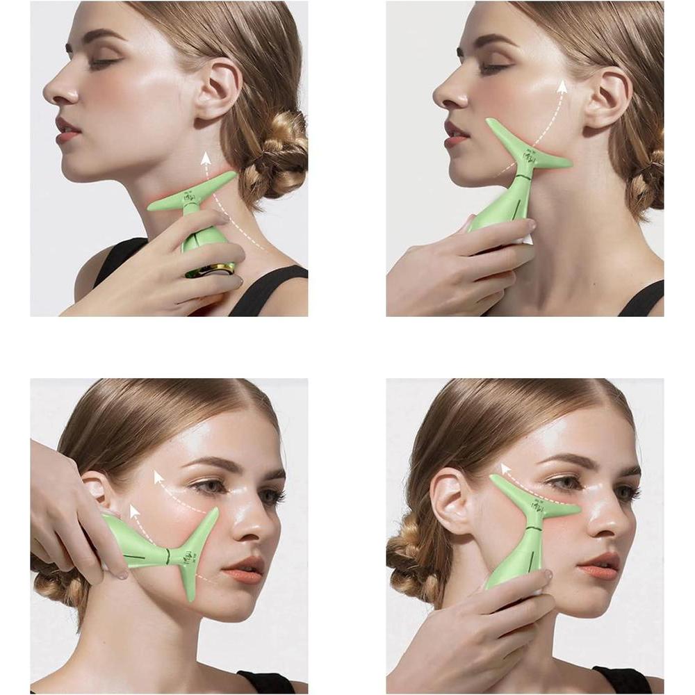Ms.W Masajeador facial portátil eléctrico para cuidado de piel con 3 modos de masaje y calefacción para rostro y cuello