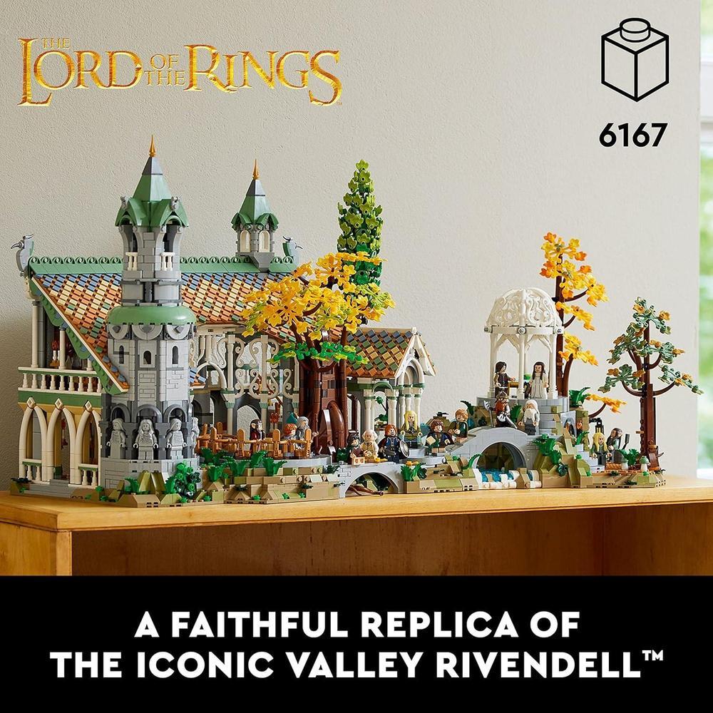 LEGO Icons Rivendell de El Señor de los Anillos: construye y exhibe con minifiguras legendarias, gran regalo para cinéfilos
